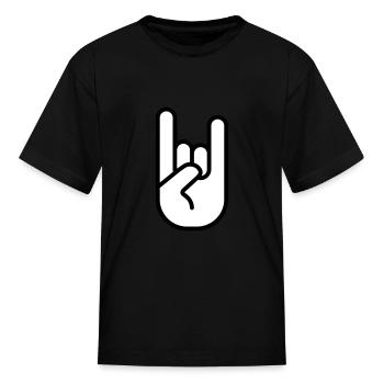 Heavy metal rock hand icon 02 - Kid's T-Shirt - black - Front