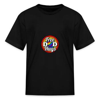 Free Dad Hugs Tshirt Rainbow LGBTQ Gay Pride - Kid's T-Shirt - black - Front