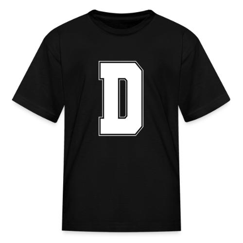 White Letter D – Varsity Alphabet Monogram - Kid's T-Shirt