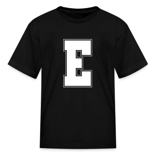 White Letter E – Varsity Alphabet Monogram - Kid's T-Shirt