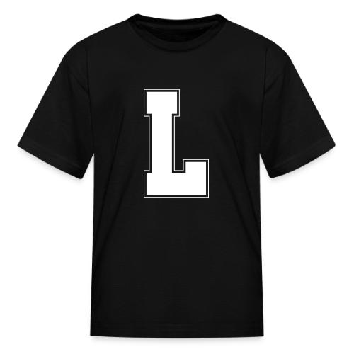 White Letter L – Varsity Alphabet Monogram - Kid's T-Shirt
