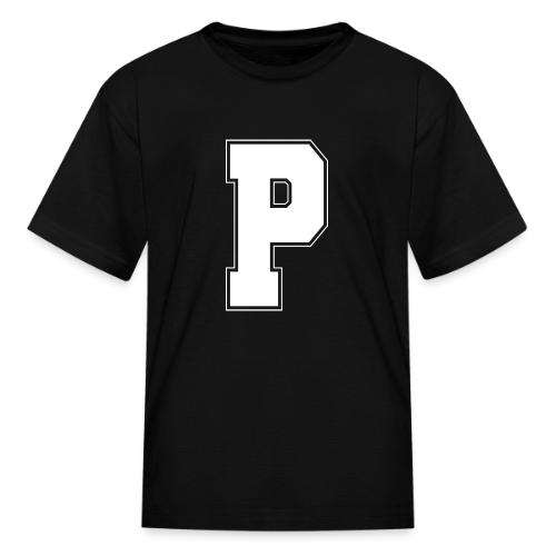 White Letter P – Varsity Alphabet Monogram - Kid's T-Shirt