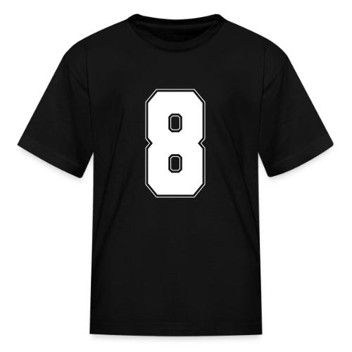 White Number 8 – Varsity Font - Kid's T-Shirt