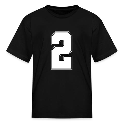 White Number 2 – Varsity Font - Kid's T-Shirt