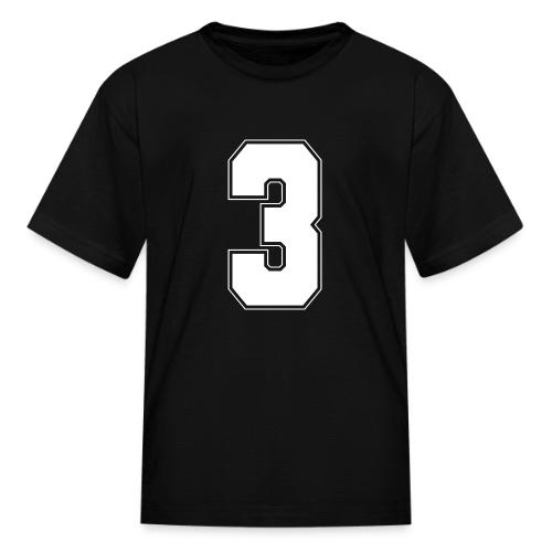 White Number 3 – Varsity Font - Kid's T-Shirt