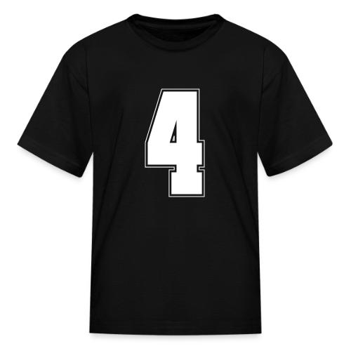 White Number 4 – Varsity Font - Kid's T-Shirt
