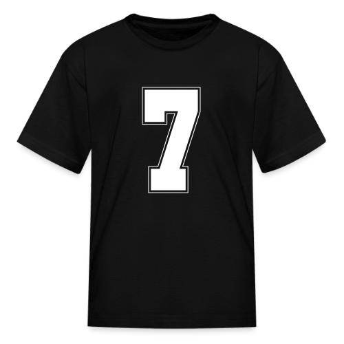 White Number 7 – Varsity Font - Kid's T-Shirt