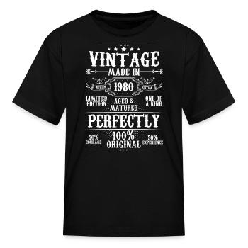 Vintage Made In 1980 Aged Matured Perfectly - Kid's T-Shirt - black - Front