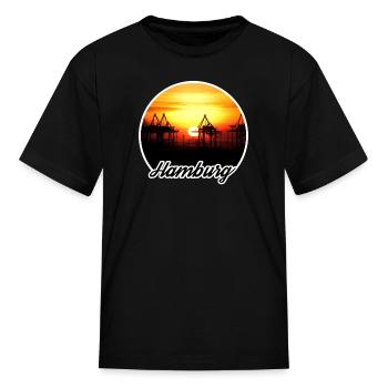 Hamburg Skyline - Kid's T-Shirt - black - Front