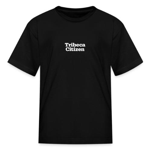 tribeca citizen stacked logo in white - Kid's T-Shirt