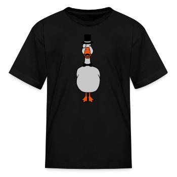 Sir monocle glasses goose - Kid's T-Shirt - black - Front