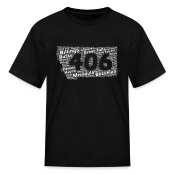 Montana Cities 406 Area Code - Kid's T-Shirt - black - Front
