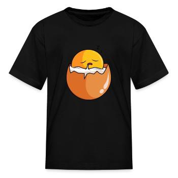 Sleepy Egg Sweet Funny Egg Scrambled Egg Fried Egg - Kid's T-Shirt - black - Front