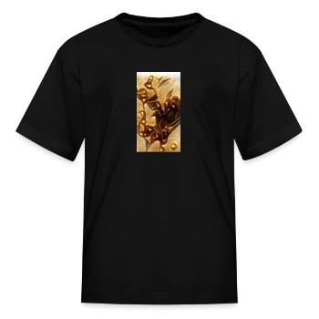 Abstract Art In Gold - Kid's T-Shirt - black - Front
