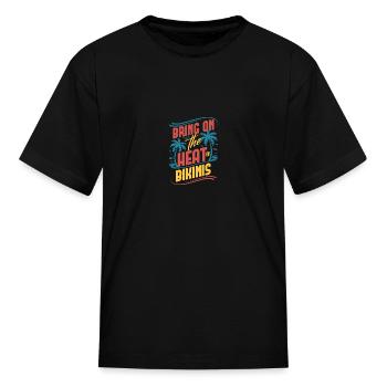 Bring On The Heat for Bikinis Palm Trees - Kid's T-Shirt - black - Front