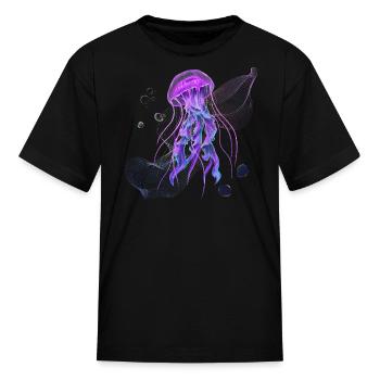Neon Jelly Fish - Kid's T-Shirt - black - Front
