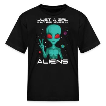 Just A Boy Who Believes In Aliens Planet - Kid's T-Shirt - black - Front