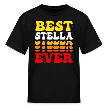 Cute Best Stella Ever - Groovy Vintage Custom - Kid's T-Shirt - black - Front