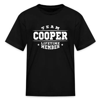 Team Cooper Lifetime Member - Surname Family Name - Kid's T-Shirt - black - Front