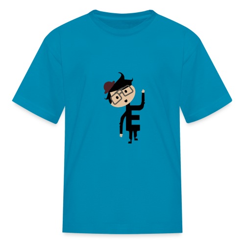 Alphabet Letter E - Uneven Little Man Enzo - Kids' T-Shirt