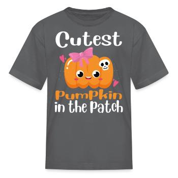 cutest pumpkin in the patch - Kid's T-Shirt - charcoal - Front