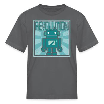 Revolution Robot Vintage Distressed - Kid's T-Shirt - charcoal - Front