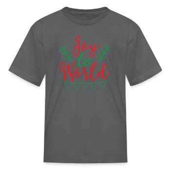 joy to world - Kid's T-Shirt - charcoal - Front