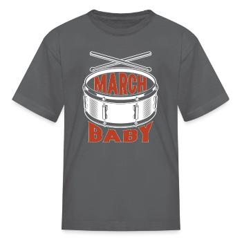 March Baby Marching Band - Kid's T-Shirt - charcoal - Front