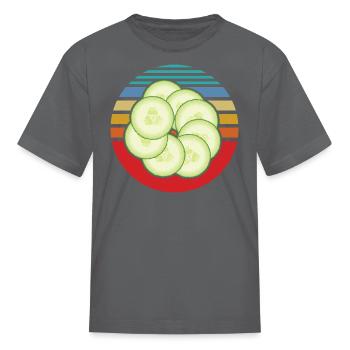 Vintage Cucumber - Kid's T-Shirt - charcoal - Front