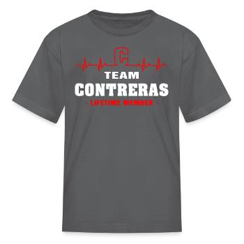 CONTRERAS surname Family Team CONTRERAS lifetime m - Kid's T-Shirt - charcoal - Front