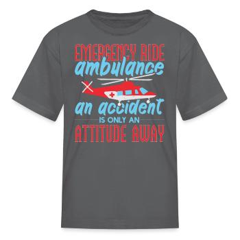 Emergency Ride Ambulance Helicopter - Kid's T-Shirt - charcoal - Front