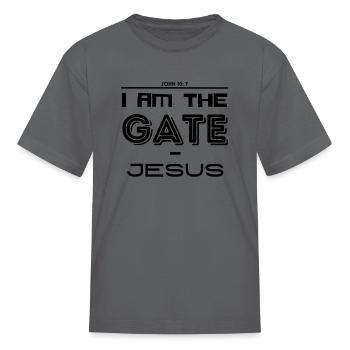 I Am The Gate - Jesus - Kid's T-Shirt - charcoal - Front