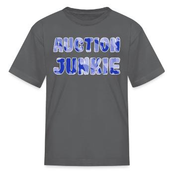 Auction Junkie blue camo - Kid's T-Shirt - charcoal - Front