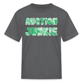 Auction Junkie green camo - Kid's T-Shirt - charcoal - Front