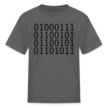 Geek Binary - Kid's T-Shirt - charcoal - Front