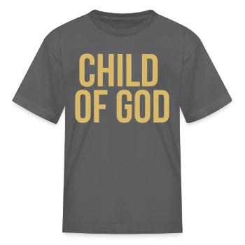 Child of God, Christian, Crown - Kid's T-Shirt - charcoal - Front