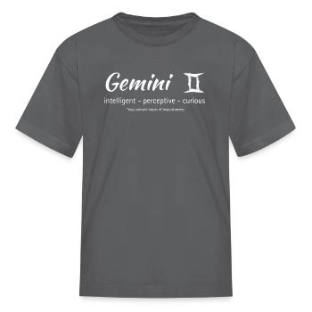 Gemini - Kid's T-Shirt - charcoal - Front