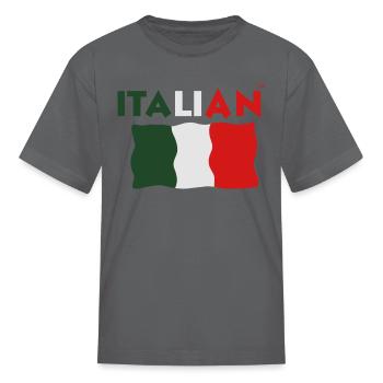 ITALIAN - Kid's T-Shirt - charcoal - Front