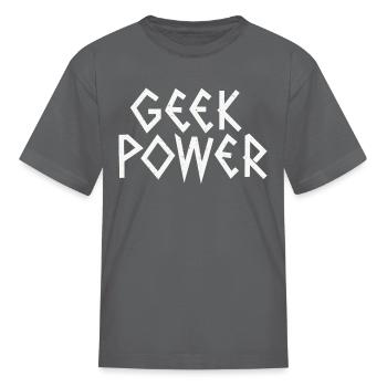 Geek Power - Kid's T-Shirt - charcoal - Front