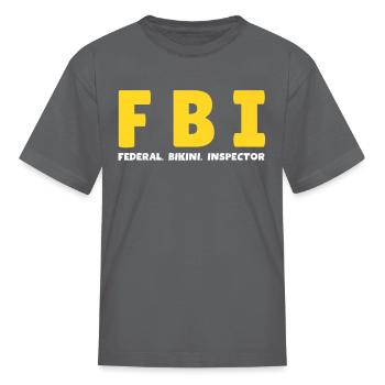 FBI Federal Investigator Funny Premium - Kid's T-Shirt - charcoal - Front