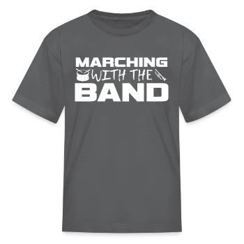 Marching Band Saying Music Brass Drums - Kid's T-Shirt - charcoal - Front