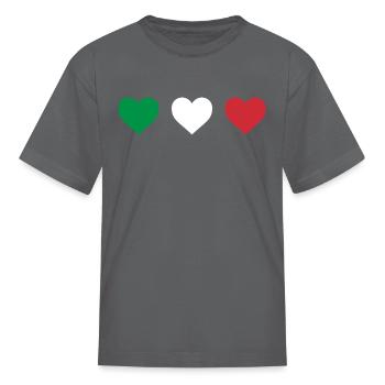 Italian Hearts - Kid's T-Shirt - charcoal - Front