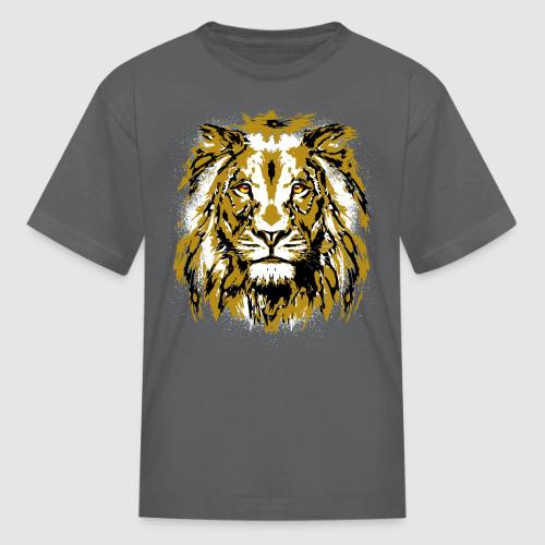 Grunge Lion Head Portrait Drawing - Vintage Lion - Kid's T-Shirt