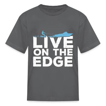 The Edge Water Skiing - Kid's T-Shirt - charcoal - Front