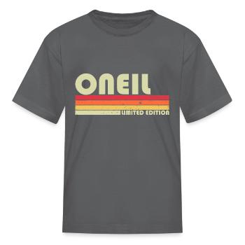 ONEIL Surname Funny Retro Vintage 80s 90s Birthday - Kid's T-Shirt - charcoal - Front