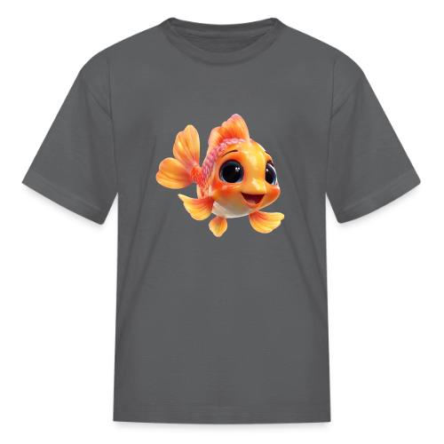 Cheerful 3D Orange Baby Fish - Kid's T-Shirt