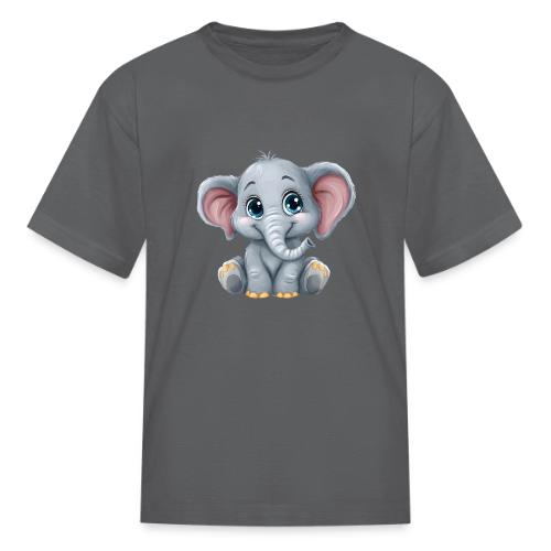 Sweet Cartoon Baby Elephant with Big Eyes - Kid's T-Shirt