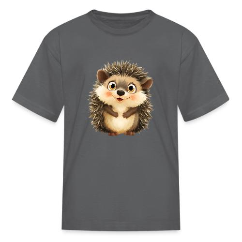 Smiling Cartoon Hedgehog with Joyful Expression - Kid's T-Shirt