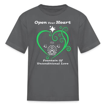 Open Your Heart white - Kid's T-Shirt - charcoal - Front