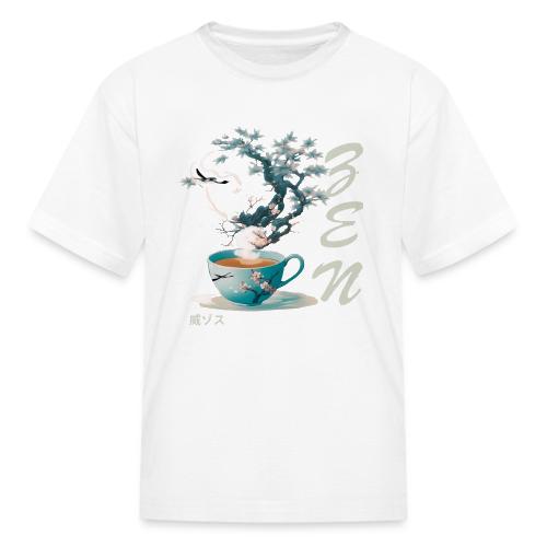 Teacup Steam Creates Japanese Garden: Tranquility - Kid's T-Shirt